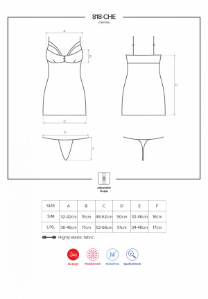 Product detail of Košilka 818-CHE chemise - Obsessive černá S/M