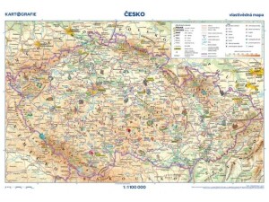Product detail of Česko - vlastivědná mapa, 1 : 1 100 000 / obrysová mapa / 46 x 32 cm, 3.  vydání