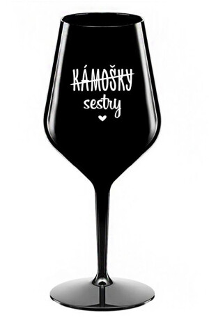 Product detail of KÁMOŠKY - SESTRY - černá nerozbitná sklenice na víno 470 ml