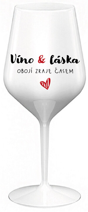 Product detail of VÍNO A LÁSKA: OBOJÍ ZRAJE ČASEM - bílá nerozbitná sklenice na víno 470 ml