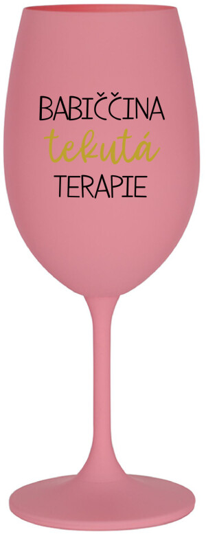 Product detail of BABIČČINA TEKUTÁ TERAPIE - růžová sklenice na víno 350 ml