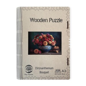 Product detail of Dřevěné puzzle/Zátiší s chryzantémou A3 - EPEE
