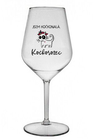 Product detail of JSEM KOČKONALÁ. KOČKOROŽEC - čirá nerozbitná sklenice na víno 470 ml