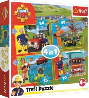 Product detail of Trefl Puzzle Statečný požárník Sam 4v1 (35 ,48, 54, 70 dílků)