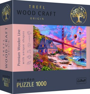 Product detail of Dřevěné puzzle Západ slunce nad Golden Gate 1000 dílků - Tolo