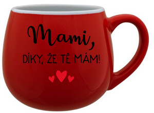 Product detail of MAMI, DÍKY, ŽE TĚ MÁM! - červený keramický hrníček 300 ml
