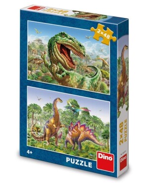 Product detail of Puzzle Souboj dinosaurů 2 x 48 dílků