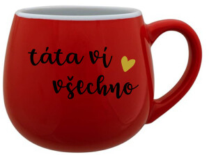 Product detail of TÁTA VÍ VŠECHNO - červený keramický hrníček 300 ml