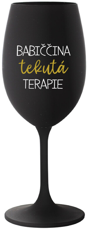 Product detail of BABIČČINA TEKUTÁ TERAPIE - černá sklenice na víno 350 ml