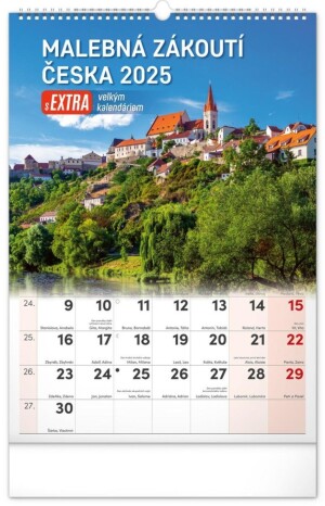 Product detail of Kalendář 2025 nástěnný: Malebná zákoutí Česka s extra velkým kalendáriem, 33 × 46 cm Slovensky