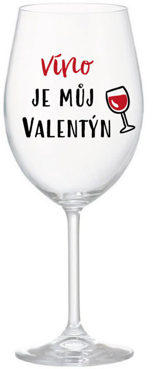 Product detail of VÍNO JE MŮJ VALENTÝN - čirá sklenice na víno 350 ml