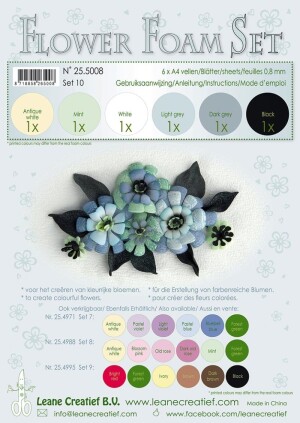 Product detail of LEANE Speciální pěnová guma na výrobu květin A4 - černá, šedá 6 ks