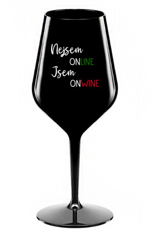 Product detail of NEJSEM ONLINE JSEM ONWINE - černá nerozbitná sklenice na víno 470 ml