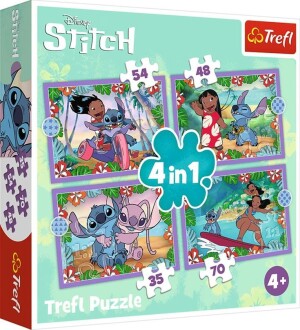 Product detail of Puzzle Lilo &amp; Stitch: Bláznivý den 4v1 (35,48,54,70 dílků)