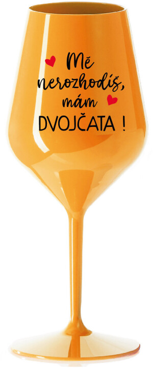 Product detail of MĚ NEROZHODÍŠ, MÁM DVOJČATA! - oranžová nerozbitná sklenice na víno 470 ml