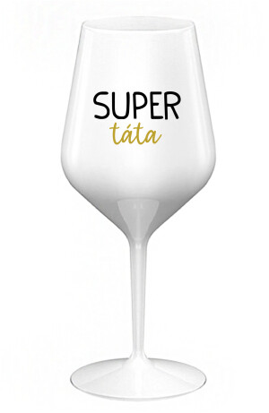 Product detail of SUPER TÁTA - bílá nerozbitná sklenice na víno 470 ml