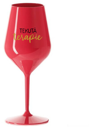 Product detail of TEKUTÁ TERAPIE - červená nerozbitná sklenice na víno 470 ml