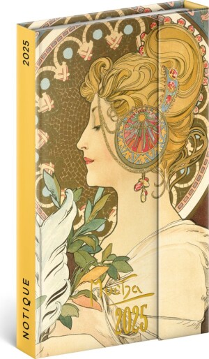Product detail of Diář 2025: Alfons Mucha - týdenní, magnetický, 13 × 21 cm