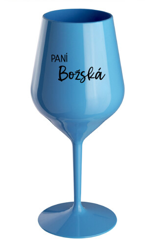 Product detail of PANÍ BOŽSKÁ - modrá nerozbitná sklenice na víno 470 ml