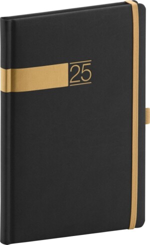 Product detail of Diář 2025: Twill - černozlatý, týdenní, 15 × 21 cm