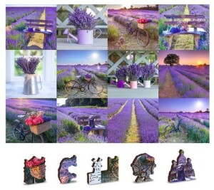 Product detail of Dřevěné puzzle Levandulová Francie 2v1