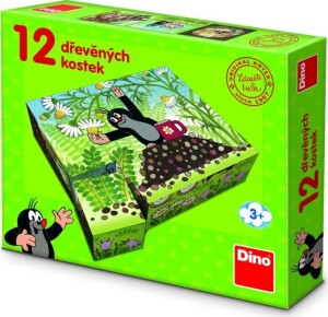Product detail of Krtek a přátelé - Dřevěné kostky 12 ks - Dino