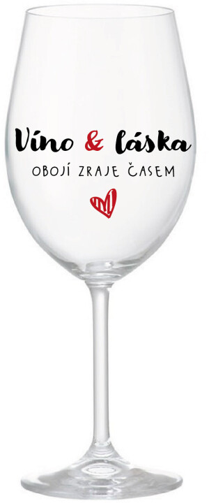 Product detail of VÍNO A LÁSKA: OBOJÍ ZRAJE ČASEM - čirá sklenice na víno 350 ml