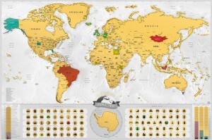 Product detail of Stírací mapa světa EN - blanc gold XXL