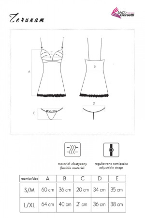 Product detail of Jemná košilka Zerunam - LivCo Corsetti černá S/M