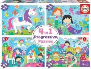 Product detail of Puzzle Kouzelní přátelé 4v1 (20,40,60,80 dílků)