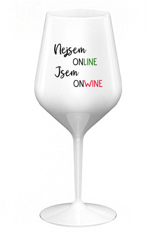 Product detail of NEJSEM ONLINE JSEM ONWINE - bílá nerozbitná sklenice na víno 470 ml