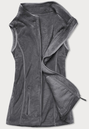 Product detail of Tmavě šedá plyšová dámská vesta (HH003-2) odstíny šedé S (36)