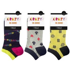 Product detail of Zábavné nízké crazy ponožky unisex v setu 3 páry CRAZY IN-SHOE SOCKS 3x - BELLINDA - žlutá 39 - 42