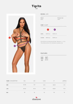 Product detail of Sexy set Tigrita set - Obsessive černá S/M/L