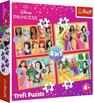 Product detail of Puzzle Disney princezny: Pohádkové příběhy/4v1 (35,48,54,70 dílků)