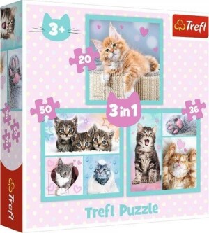 Product detail of Trefl Puzzle Sladká koťátka/3v1 (20,36,50 dílků)