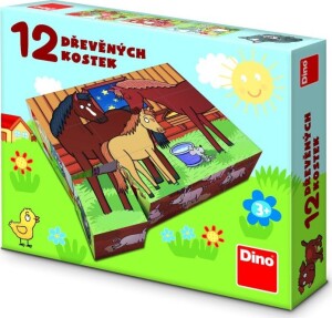 Product detail of Domácí zvířátka - Dřevěné kostky 12 ks - Dino Park