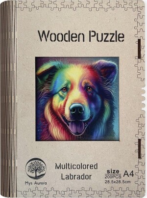 Product detail of Wooden puzzle Multicolored Labrador A4 - EPEE