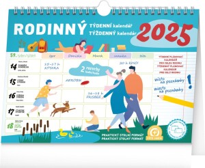 Product detail of Kalendář 2025 nástěnný: Rodinný týdenní s háčkem, 30 × 21 cm