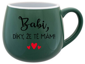 Product detail of BABI, DÍKY, ŽE TĚ MÁM! - zelený keramický hrníček 300 ml