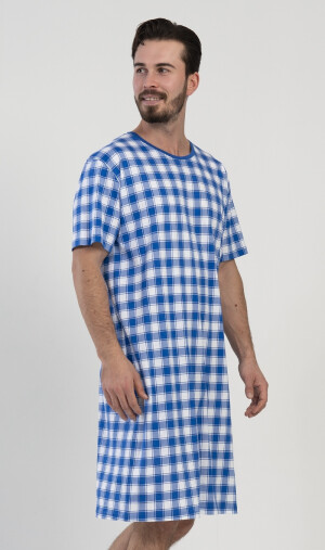 Product detail of Pánská noční košile s krátkým rukávem Karlos modrá 2XL