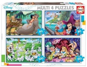 Product detail of Puzzle Disney pohádky 4v1 (50,80,100,150 dílků)