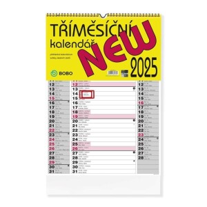 Product detail of BOBO Nástěnný kalendář tříměsíční NEW 2025