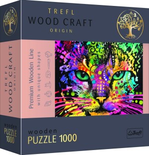 Product detail of Trefl Wood Craft Origin Puzzle Barevná kočka 1000 dílků - dřevěné - Trefl