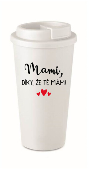 Product detail of MAMI, DÍKY, ŽE TĚ MÁM! - bílý termohrnek 475 ml