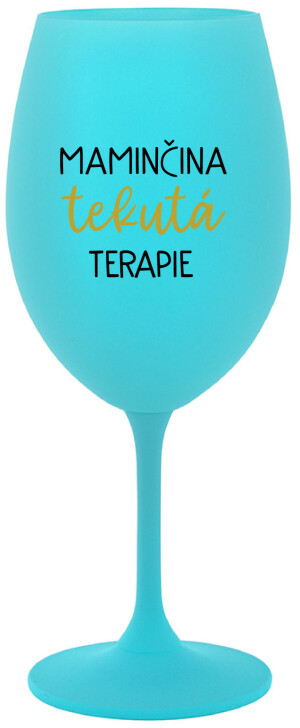 Product detail of MAMINČINA TEKUTÁ TERAPIE - tyrkysová sklenice na víno 350 ml