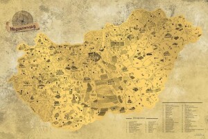 Product detail of Stírací mapa Maďarska Deluxe - zlatá