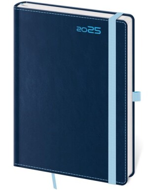 Product detail of Diář 2025 denní A5 Double Blue s poutkem na propisku