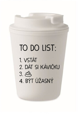 Product detail of TO DO LIST:  BÝT ÚŽASNÝ - bílý termohrnek 300 ml