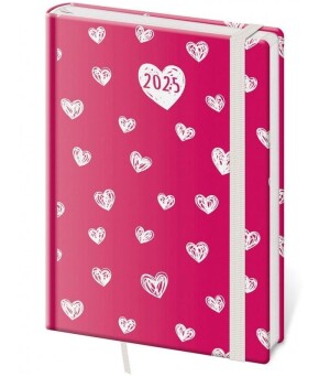 Product detail of Diář 2025 Vario týdenní A5 Hearts s gumičkou